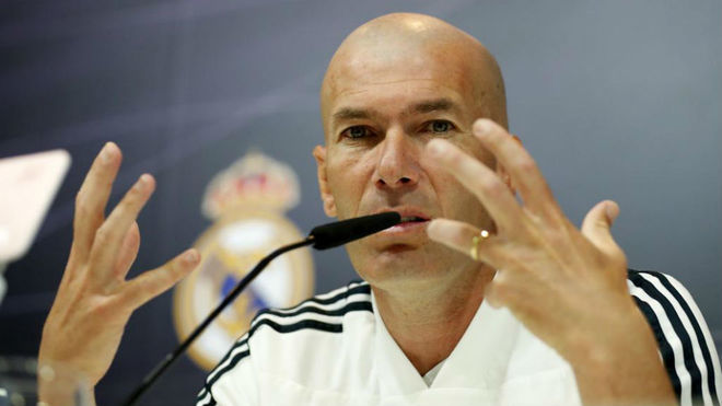 Zinedine Zidane during his press conference at Valdebebas