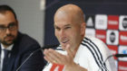Zidane, en una rueda de prensa en Valdebebas.