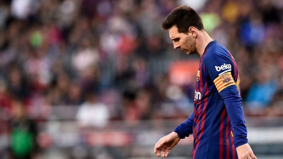 Leo Messi durante un momento del partido ante el Getafe