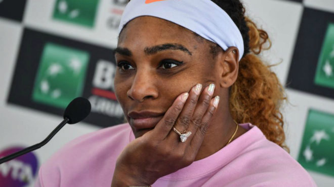 Serena Williams en rueda de prensa en Roma.