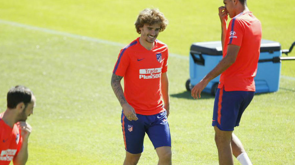 Griezmann during Atletico Madrid&apos;s training session on Wednesday.