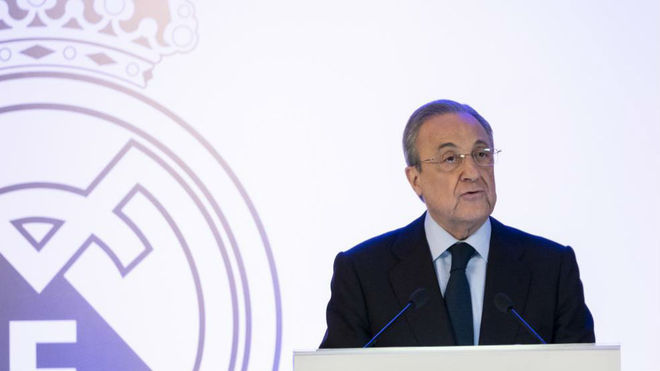 Florentno Pérez at the presentation of the new Santiago Bernabéu.