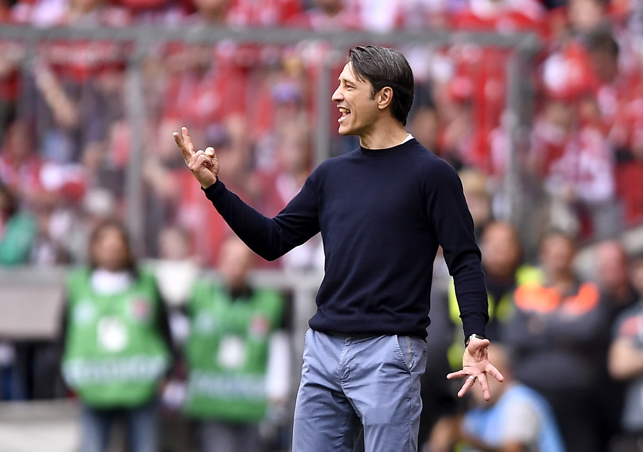 Munich (Germany), 18/05/2019.- <HIT>Bayern</HIT>s head coach Niko Kovac reacts during the German Bundesliga soccer match between FC <HIT>Bayern</HIT> Munich and Eintracht Frankfurt in Munich, Germany, 18 May 2019. (Alemania) EFE/EPA/LUKAS BARTH-TUTTAS CONDITIONS - ATTENTION: The DFL regulations prohibit any use of photographs as image sequences and/or quasi-video