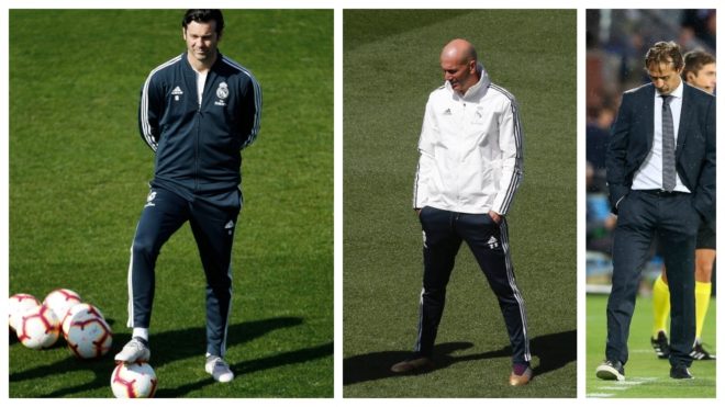 Santiago Solari, Zinedine Zidane and Julen Lopetegui.
