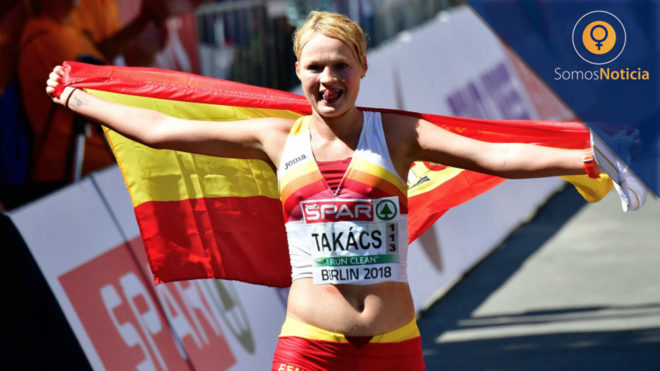 Julia Takacs, en imagen de archivo tras ganar una carrera