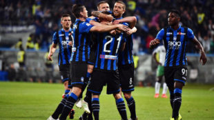 Los futbolistas del Atalanta celebran la victoria contra el Sassuolo