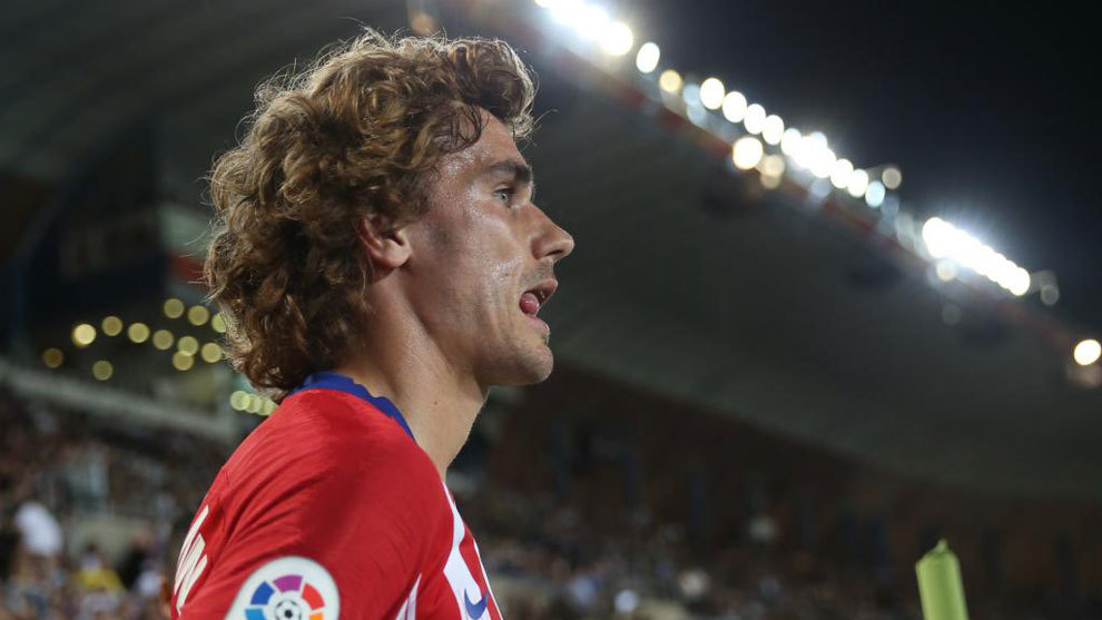 Antoine Griezmann playing for Atletico Madrid.
