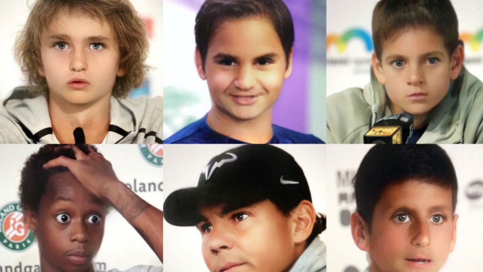 Zverev, Federer, Del Potro, Monfils, Nadal y Djokovic, como nios