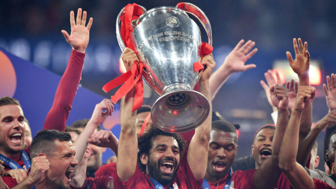 Salah levanta la Champions en el Wanda Metropolitano.