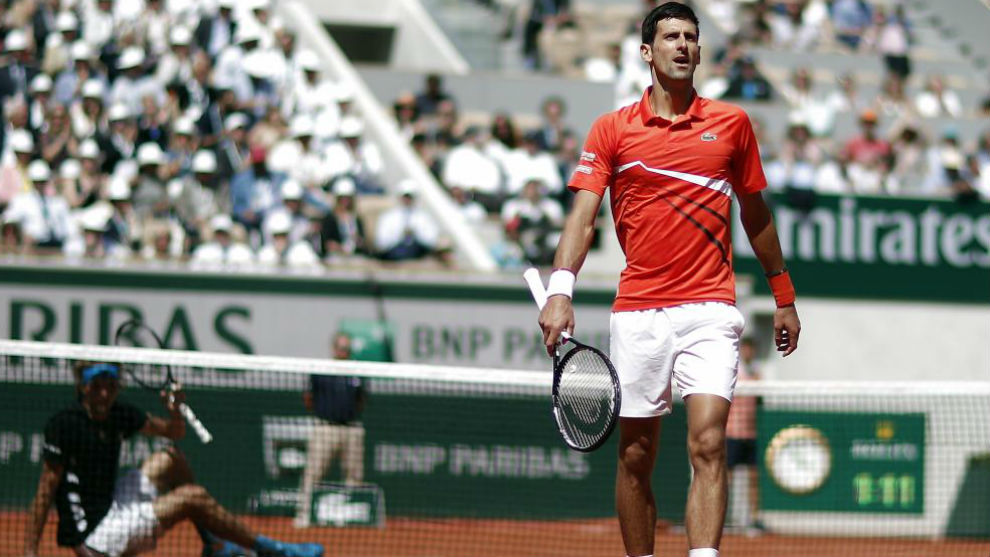 Djokovic, durante un partido en Roland Garros