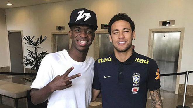 Neymar and Vinicius together with Brazil.