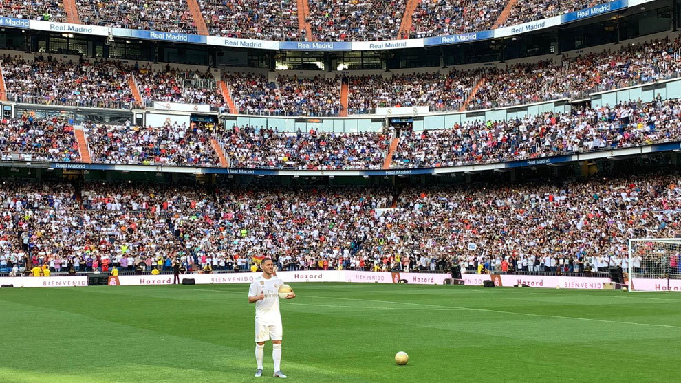 Real Madrid: Hazard attracts 50,000 crowd at Bernabeu, a number beaten ...