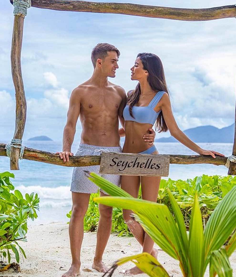 Denis Suarez and Nadia Aviles appear to be enjoying their holiday in...