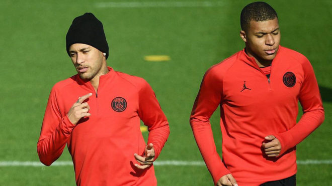 Neymar y Mbapp, en un entrenamiento.