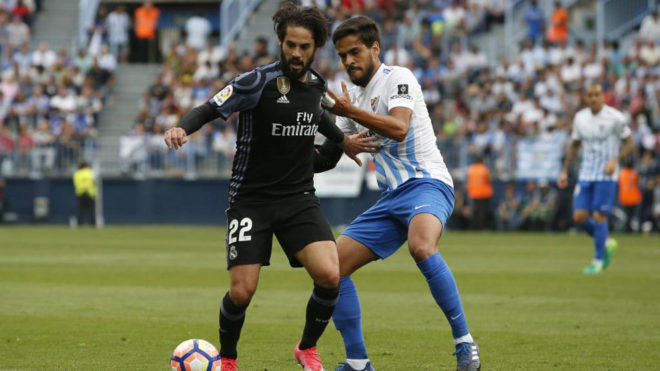 Recio, en el Málaga-Real Madrid de 2017.