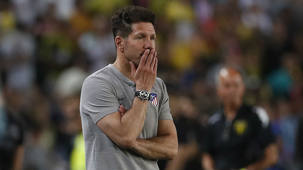 Simeone during the team&apos;s recent friendly in Israel.