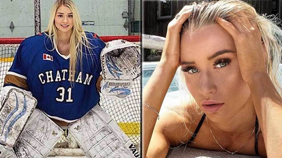 Hockey hielo: Mikayla Demaiter, la portera de hielo que triunfa como modelo...
