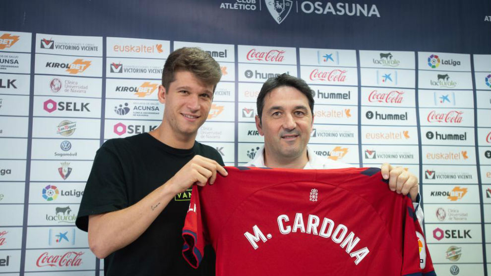 Marc Cardona, en su presentacin como nuevo jugador de Osasuna