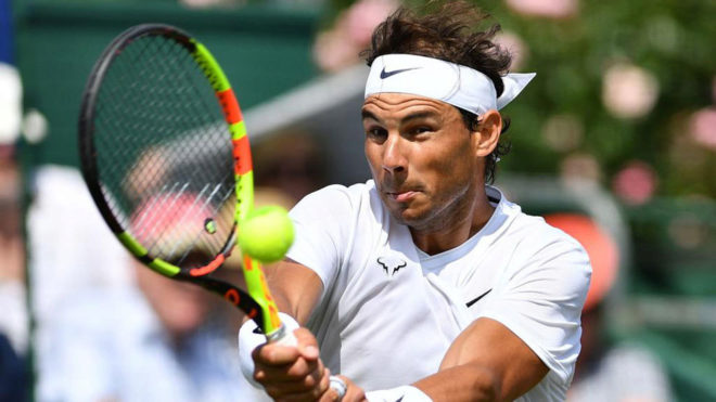 Rafa Nadal during the match against Marin Cilic at Hurlingham.
