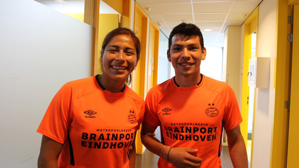 Cecilia Santiago e Hirvin Lozano en las instalaciones del PSV