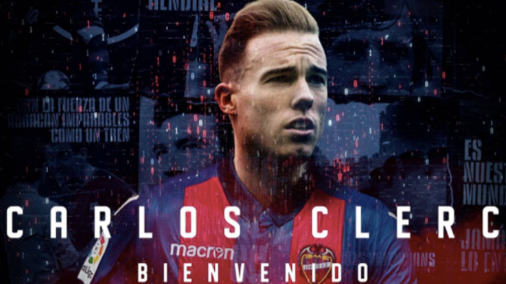 Imagen del anuncio del fichaje de  Carlos Clerc por el Levante..