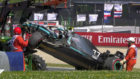 As qued el coche de Bottas, tras el accidente en Austria.