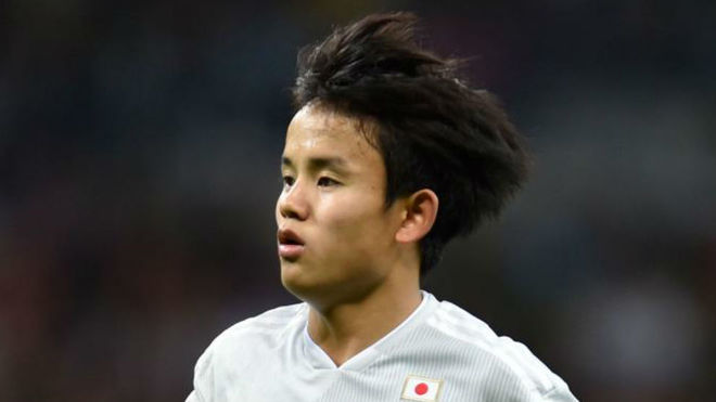Take Kubo playing for Japan in the Copa America.