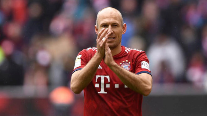 Arjen Robben in his last game for Bayern Munich.