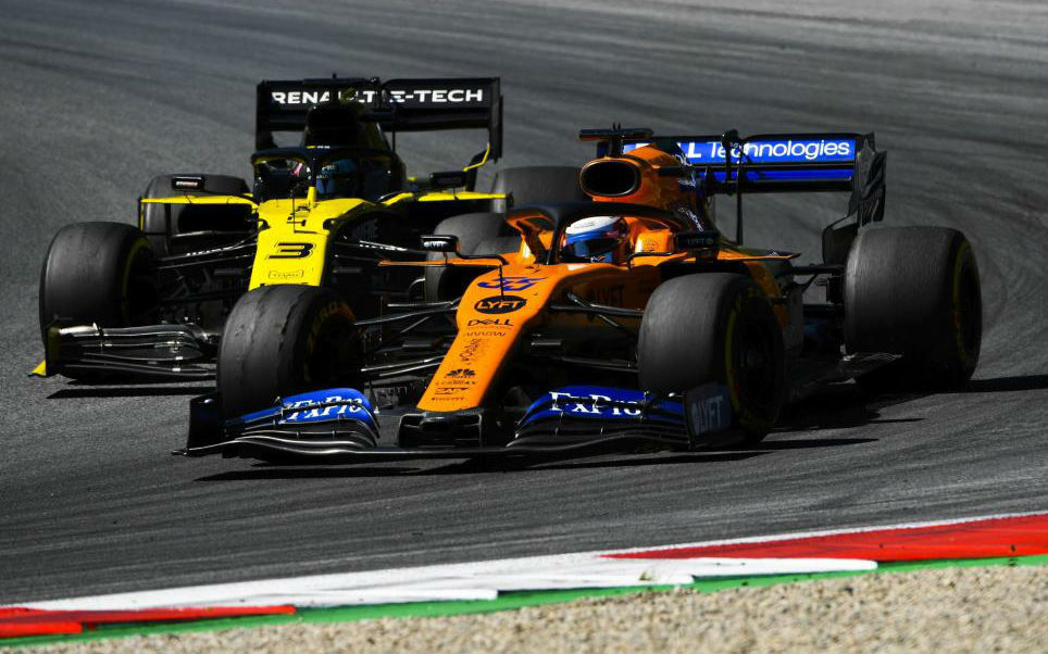 Sainz, justo despus de adelantar a Ricciardo en el GP de Austria.