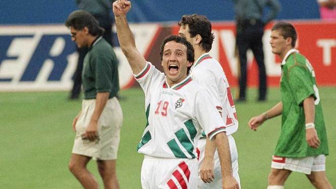 Georgiev celebra el pase a Cuartos de Bulgaria Mundial 1994