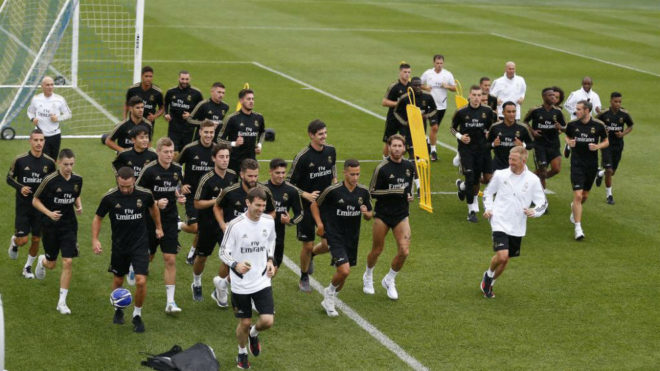 Real Madrid training on their second day in Montreal.
