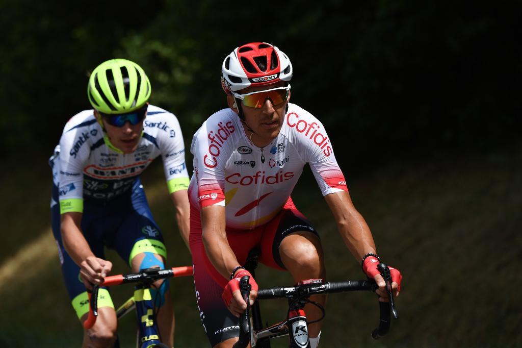 Frances Stephane <HIT>Rossetto</HIT> (R) and Frances Yoann Offredo ride in a breakaway during the seventh stage of the 106th edition of the Tour de France cycling race between Belfort and Chalon-sur-Saone, on July 12, 2019. (Photo by Anne-Christine POUJOULAT / AFP)