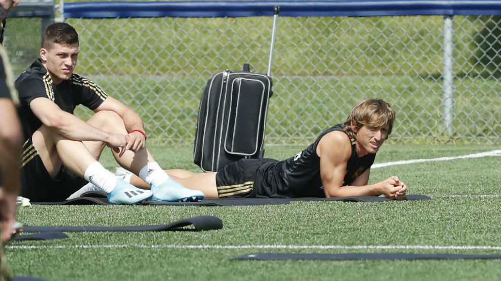 Modric, durante uno de los entrenamientos en Montreal.
