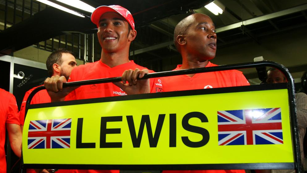Lewis Hamilton y Anthony Hamilton.
