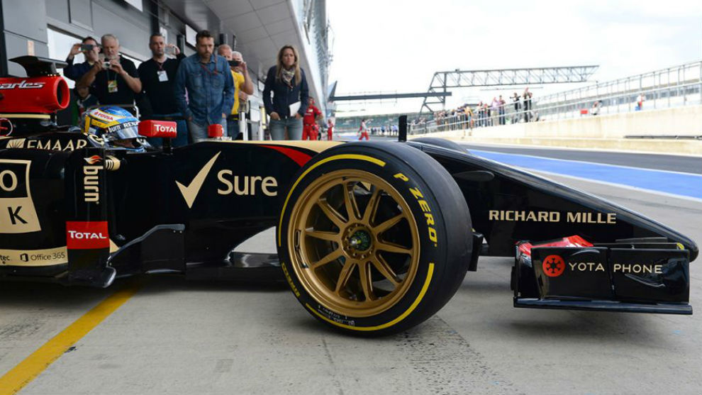 En julio de 2014, Lotus Renault ya prob unas primigenias llantas de...