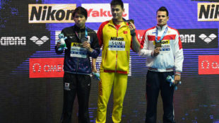 Sun Yang, Matsumoto y Malyutin, sin Scott en la foto de medallista de...