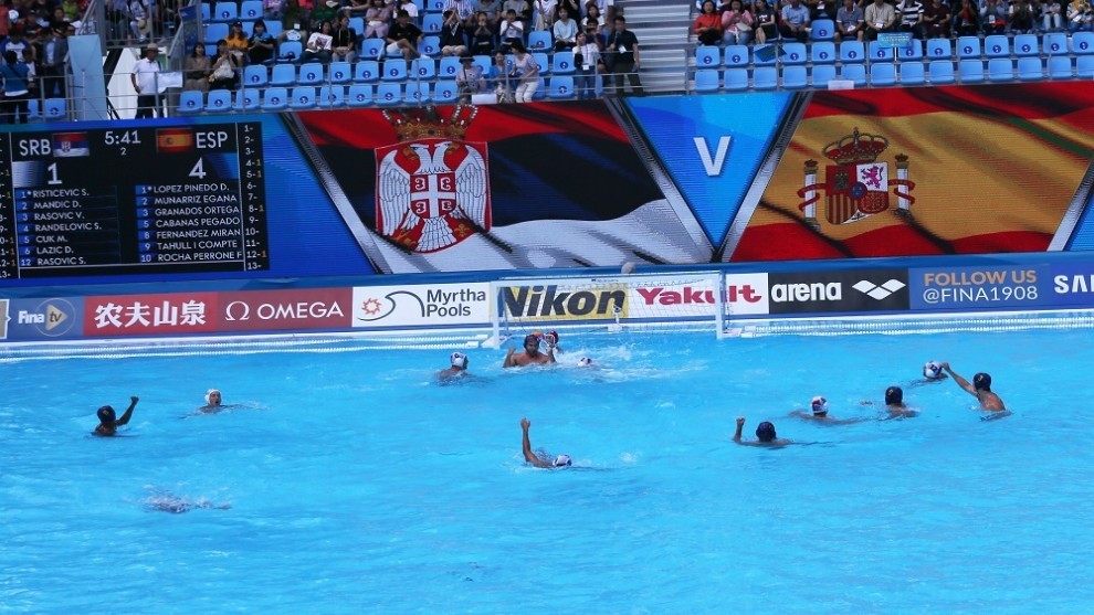 Imagen del encuentro de cuartos de final entre Espaa y Serbia