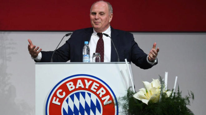 Uli Hoeness at a Bayern Munich event.