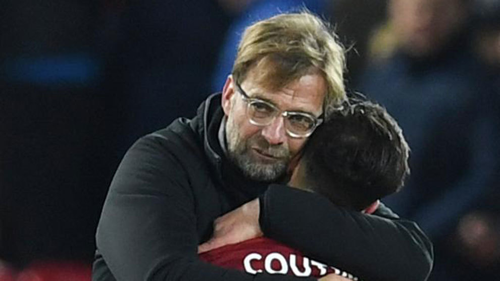 Jurgen Klopp and Philippe Coutinho during the Brazilian&apos;s time at...