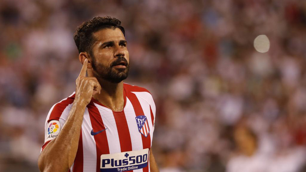 Diego Costa celebrates one of his goals against Real Madrid.