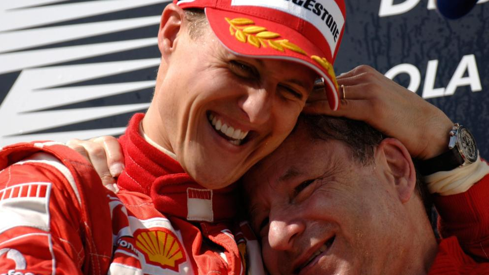 Schumacher y Todt en San Marino 2006.