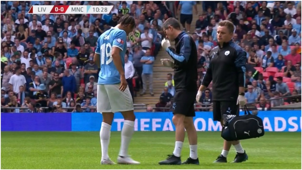Leroy Sane substituted after picking up an injury in the Community...