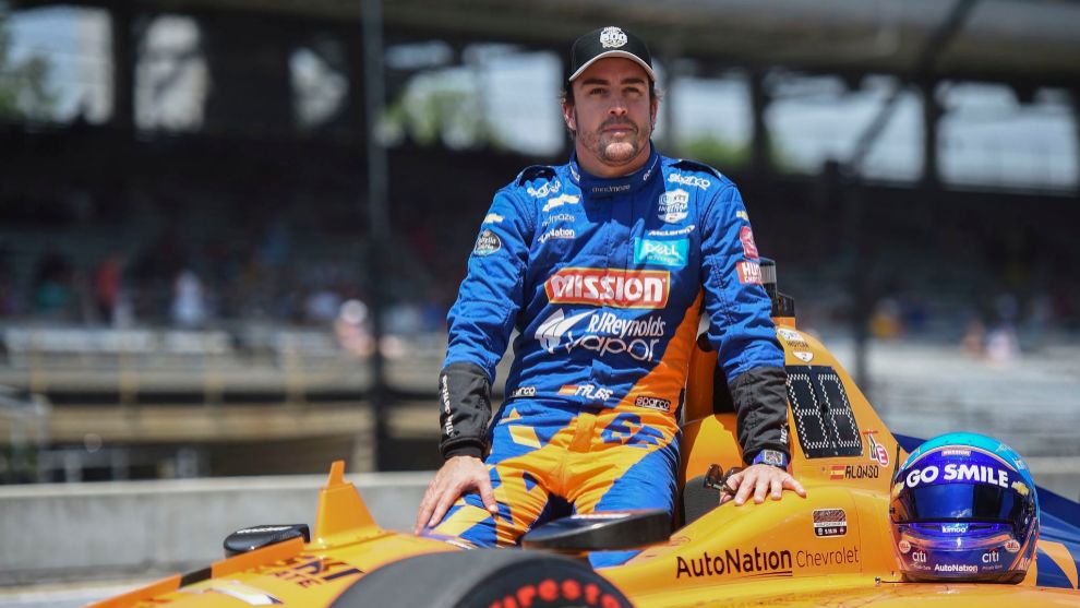 Fernando Alonso, en la clasificacin de la Indycar 500 de 2019.