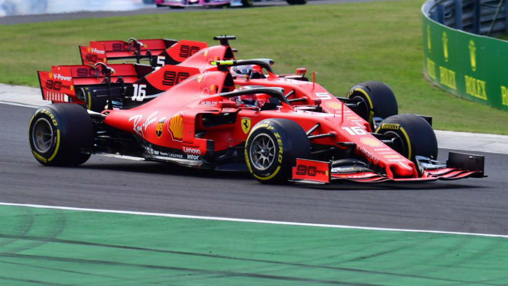 Leclerc y Vettel, en Hungra.