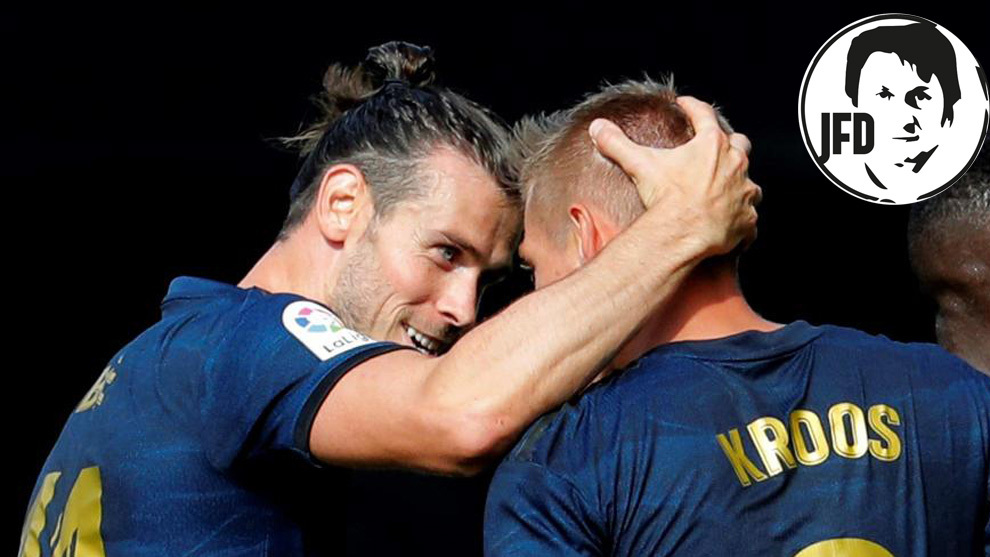 Bale celebra con Kroos el gol del alemn