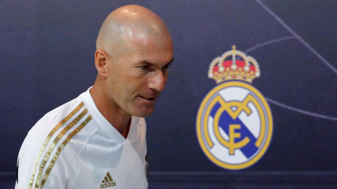 Zinedine Zidane at a press conference this summer.