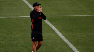 Simeone durante un entrenamiento.