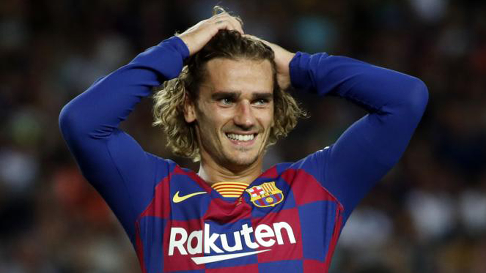 Antoine Griezmann during Barcelona&apos;s clash with Arsenal in the Joan...