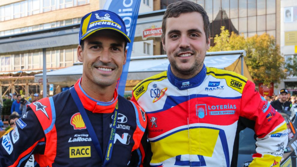 El piloto de Hyundai con el pupilo del Rally Team Spain, el ao...