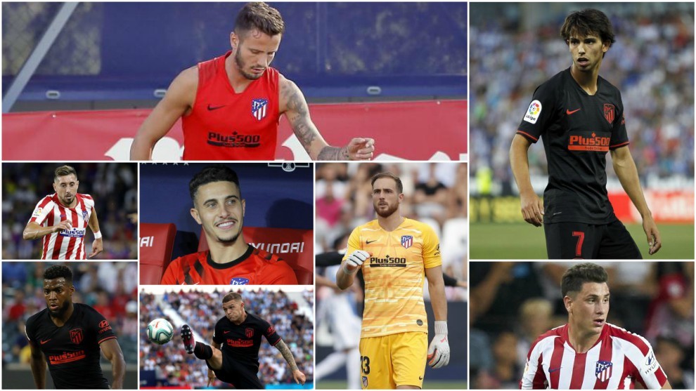 Los ocho jugadores del Atltico de Madrid que han sido convocados con...